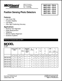 datasheet for MXP1001PS/D by Microsemi Corporation