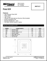 datasheet for MXP1017 by Microsemi Corporation