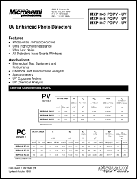 datasheet for MXP1045PC-UV by Microsemi Corporation