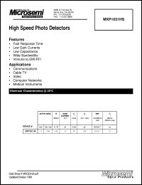 datasheet for MXP1051HS by Microsemi Corporation