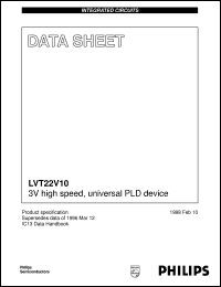 datasheet for LVT22V10-BA by Philips Semiconductors