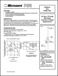 datasheet for P5KE100A by Microsemi Corporation