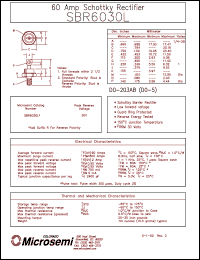 datasheet for SBR6030L by Microsemi Corporation