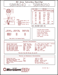 datasheet for SBR8040 by Microsemi Corporation