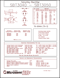 datasheet for SBT3040 by Microsemi Corporation