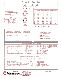 datasheet for SBT3060 by Microsemi Corporation