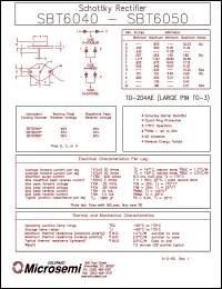 datasheet for SBT6040 by Microsemi Corporation