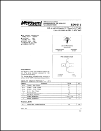 datasheet for SD1015 by Microsemi Corporation