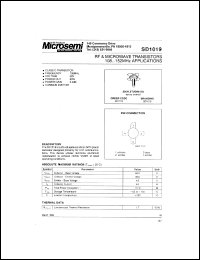 datasheet for SD1019-05 by Microsemi Corporation