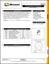 datasheet for SD1070 by Microsemi Corporation