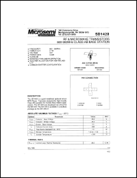 datasheet for SD1420-01 by Microsemi Corporation