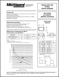 datasheet for SMAJ5913 by Microsemi Corporation