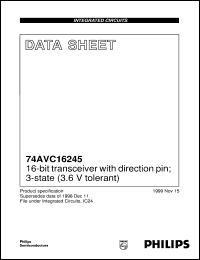 datasheet for 74AVC16245 by Philips Semiconductors