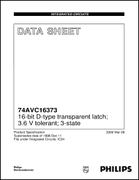 datasheet for 74AVC16373 by Philips Semiconductors