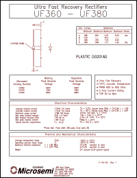 datasheet for UF380 by Microsemi Corporation