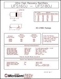 datasheet for UFS160J by Microsemi Corporation