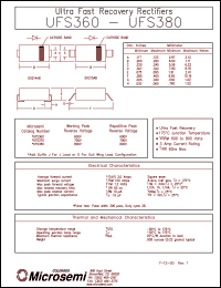 datasheet for UFS360J by Microsemi Corporation