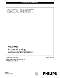 datasheet for 74LV4051N by Philips Semiconductors