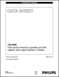 datasheet for 74LV595PW by Philips Semiconductors