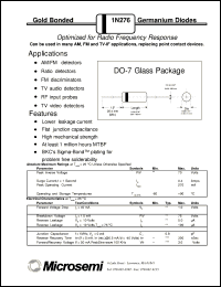 datasheet for 1N276 by Microsemi Corporation