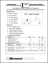 datasheet for 1N277 by Microsemi Corporation