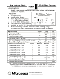 datasheet for 1N3595-1 by Microsemi Corporation