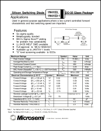 datasheet for 1N4153-1 by Microsemi Corporation