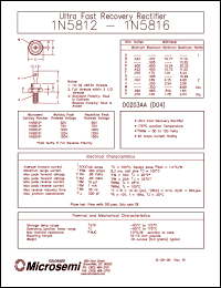 datasheet for 1N5812 by Microsemi Corporation