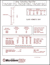 datasheet for 1N5817G by Microsemi Corporation