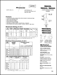 datasheet for 1N6638 by Microsemi Corporation