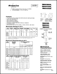 datasheet for 1N6638U by Microsemi Corporation