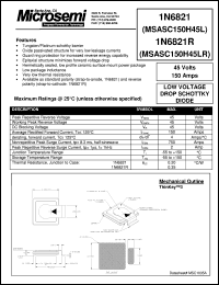 datasheet for 1N6821 by Microsemi Corporation