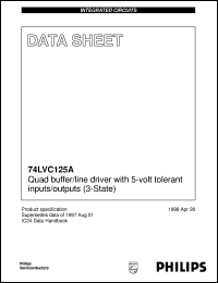 datasheet for 74LVC125ADB by Philips Semiconductors