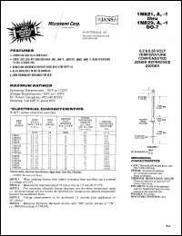 datasheet for 1N821-1 by Microsemi Corporation