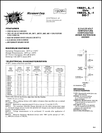 datasheet for 1N823-1 by Microsemi Corporation