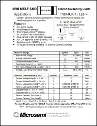 datasheet for 1N914UR by Microsemi Corporation