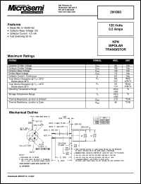 datasheet for 2N1893S by Microsemi Corporation