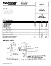 datasheet for 2N3251A by Microsemi Corporation