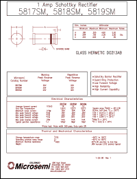datasheet for 5817SM by Microsemi Corporation