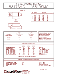 datasheet for 5818SMG by Microsemi Corporation