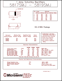 datasheet for 5817SMJ by Microsemi Corporation