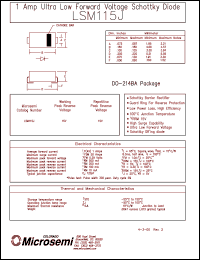 datasheet for LSM115J by Microsemi Corporation