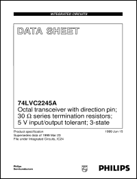 datasheet for 74LVC2245ADB by Philips Semiconductors