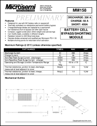 datasheet for MM158 by Microsemi Corporation