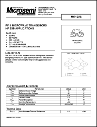 datasheet for MS1226 by Microsemi Corporation