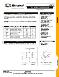 datasheet for MS2176 by Microsemi Corporation