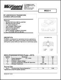 datasheet for MS2211 by Microsemi Corporation