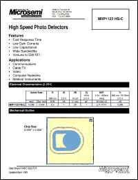 datasheet for MXP1123HS-C by Microsemi Corporation