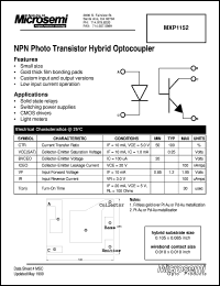 datasheet for MXP1152 by Microsemi Corporation