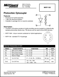 datasheet for MXP1156 by Microsemi Corporation